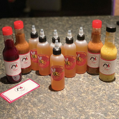Peppered penguin hot sauce, unique hot sauce flavours in Ottawa, Ottawa made hot sauce and spicy habanero honey, new hot sauce made in Canada