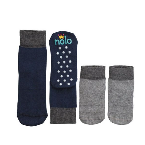 Nolo Socks, children's socks made in Canada, sustainable functional apparel for kids, grip socks that won't fall off, children's socks that stay on and feel good, neutral socks 