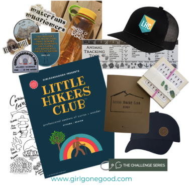 Little Hikers Club Adventure Kit, Gift ideas for kids that explore, outdoorsy activities for children, nature activity book, water bottle for kids, youth hats, nature ID sheets, Ottawa gift ideas