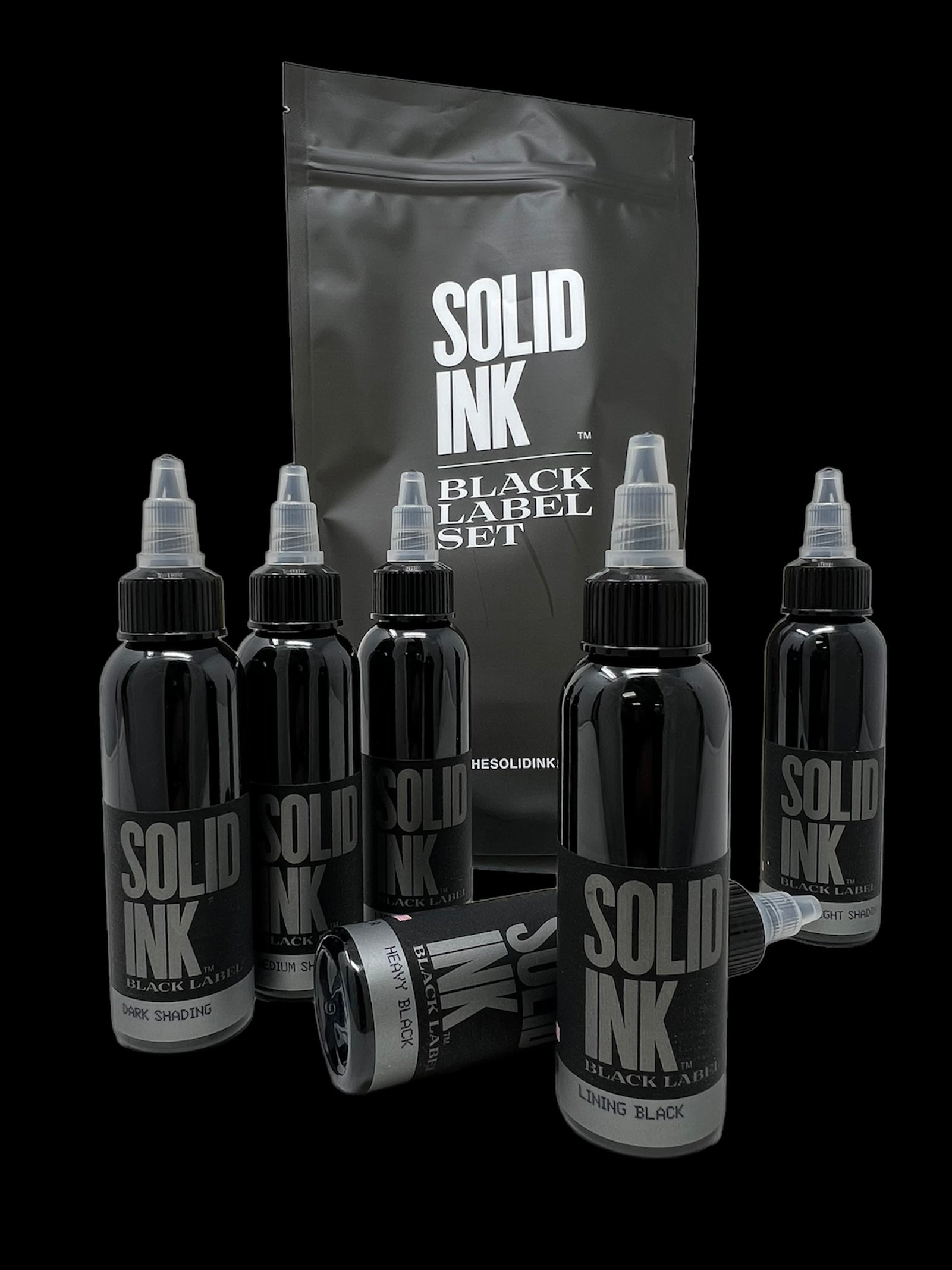 Solid Tattoo Ink Black Label Greywash 4 Set, Joker Tattoo Supply