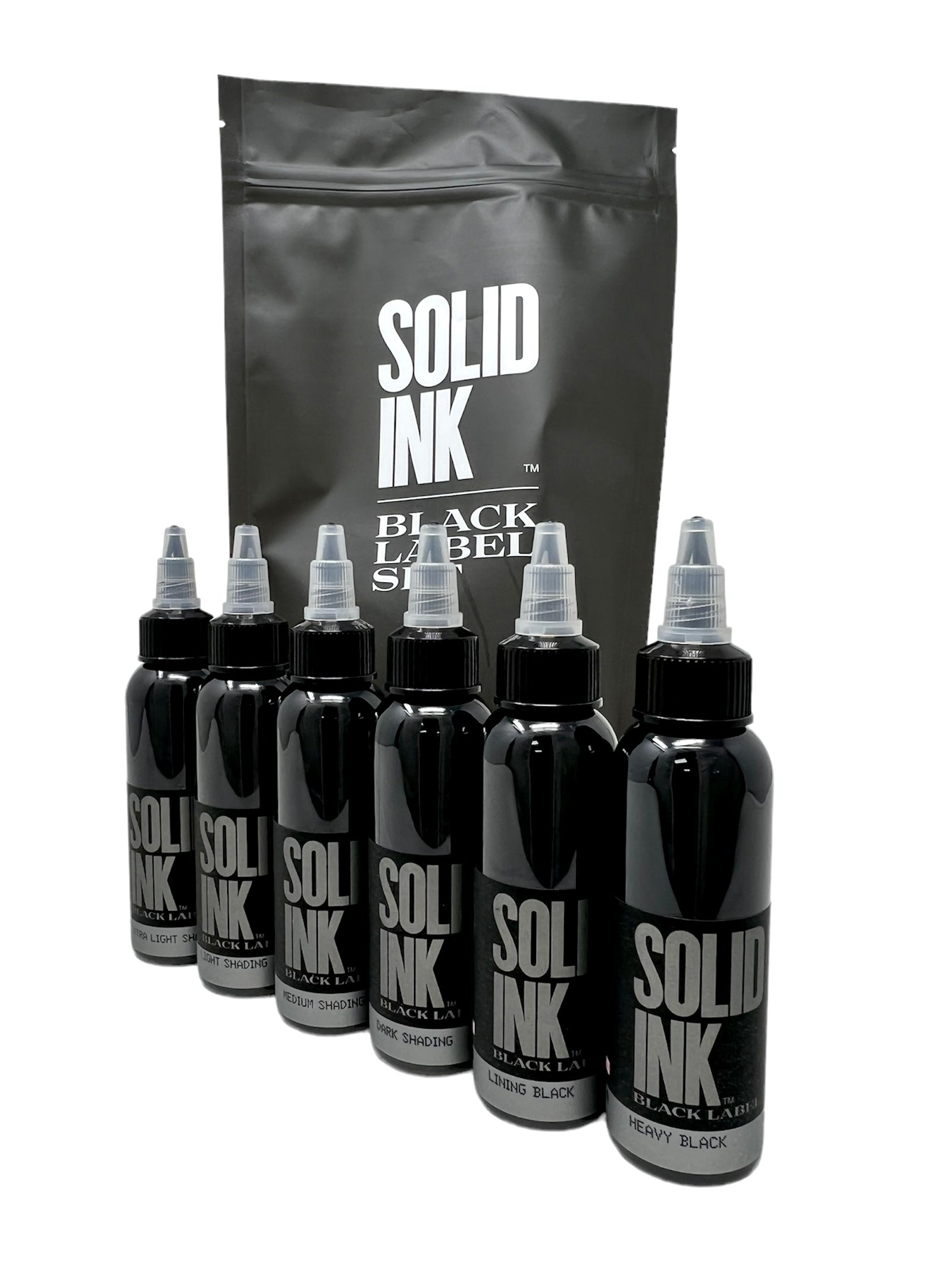 Solid Tattoo Ink Black Label Greywash 4 Set, Joker Tattoo Supply