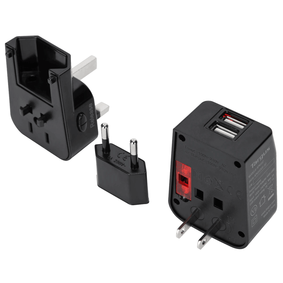 Cargador USB2.0 4 Ptos t.A 5,4A BLAC enchufe pared Automátic - Ticaplus