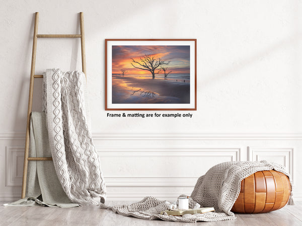 Large Pictures For Hallway: Sunrise and Trees At Edisto Island - Beach / Coastal / Seascape Nature / Landscape Photograph Loose / Unframed Wall Art Print - Artwork