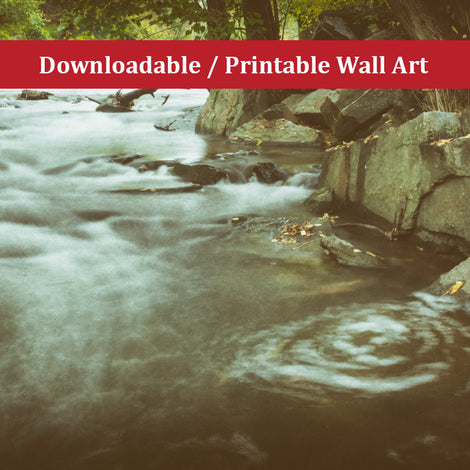 Water Swirl in the River Landscape Photo DIY Wall Decor Instant Download Print - Printable