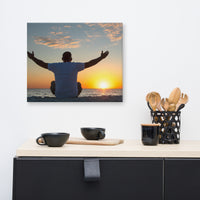 Embrace The Light Sunset Coastal Landscape Photo Canvas Wall Art Print