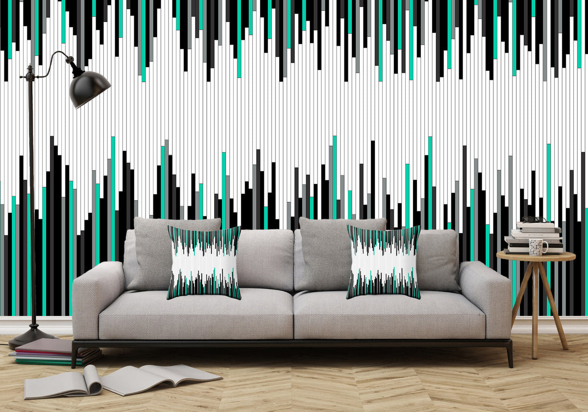 Frequency Lines Pattern Peel & Stick Removable Wallpaper - Wall Murals