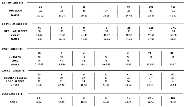 SIZE CHART