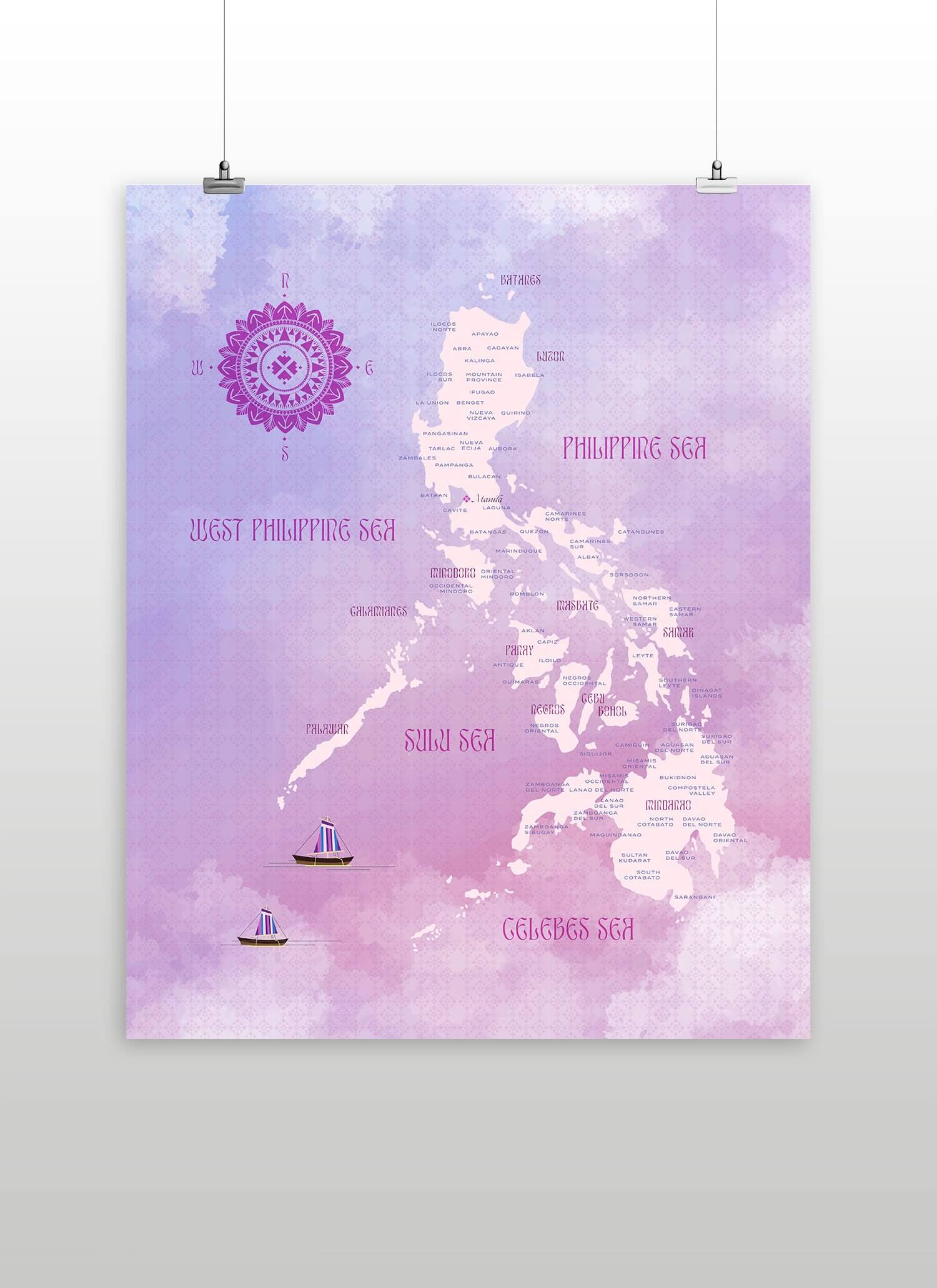 Customized Illustrated Map of the Philippines Art Print