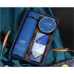 Gift set for Him - Thermos Cup, Handkerchief with Brooch and Can Container-Moon & Back-Moon & Back