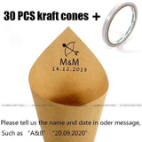 Personalized Wedding Confetti Cones and Petals-Moon & Back-C14-25PCS-Moon & Back