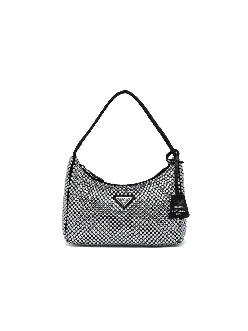 Rent Prada Re-Edition Crystal-Embellished Shoulder Bag | Rites Rental