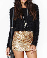 gold sequin skirt mini