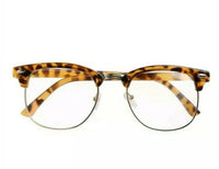 Vintage Kara Tortoise Brown Cat Eye Style Clear Lens Glasses