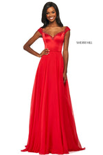 Sherri Hill 53549 dress images in these colors: Red, Lilac, Ivory, Blush, Light Blue, Yellow, Navy, Black, Coral, Aqua.
