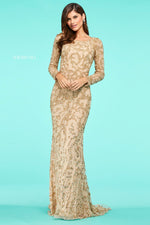 Sherri Hill 53670 dress images in these colors: Black, Gold, Nude Aqua Rose.