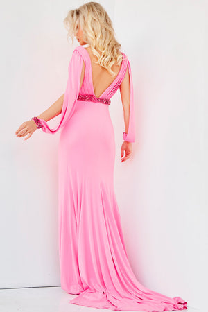 Jovani 08482 Hot Pink prom dress images.  Jovani style 08482 is available in these colors: Hot Pink, Red, White.