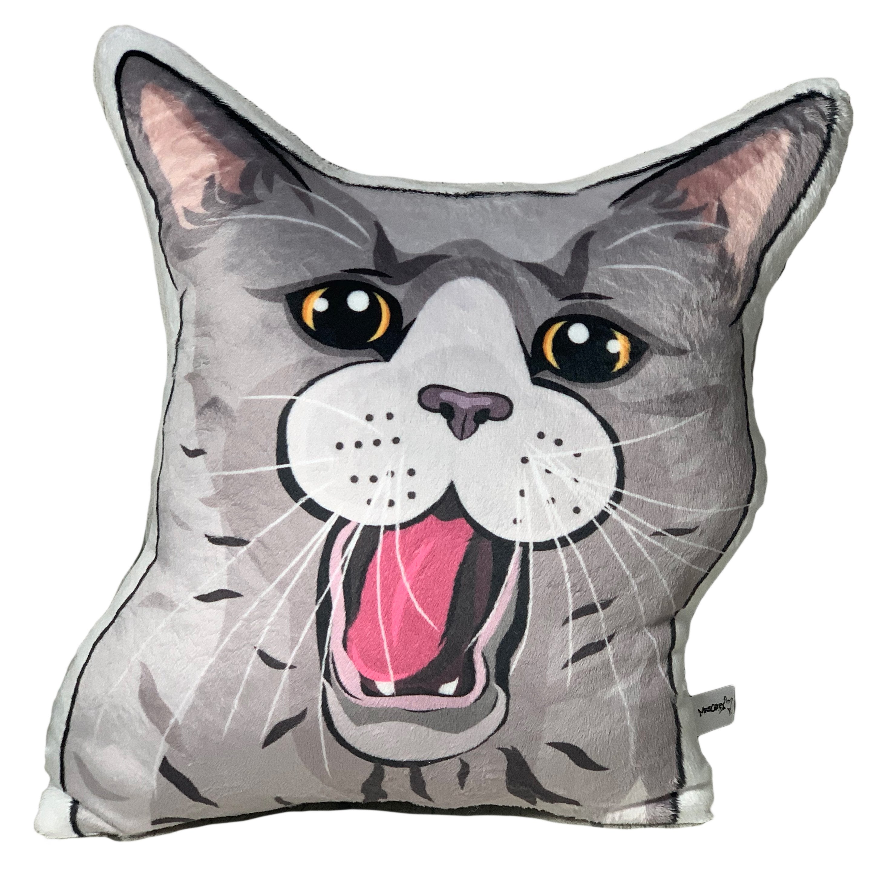 Gray Tabby Cat Plush Toy Pillow SILLY