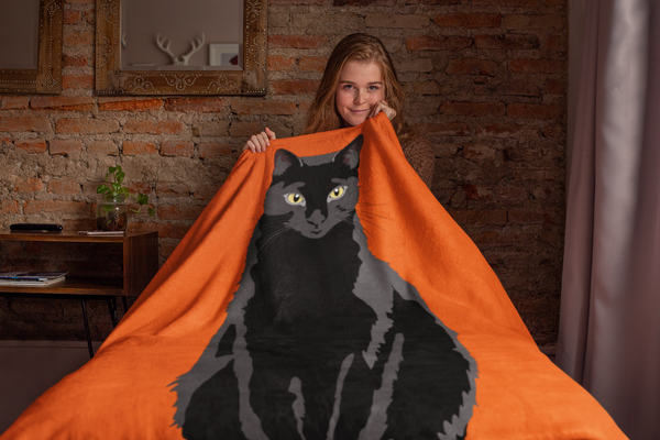 Black Cat Throw Blanket | Mercury-MrsCopyCat