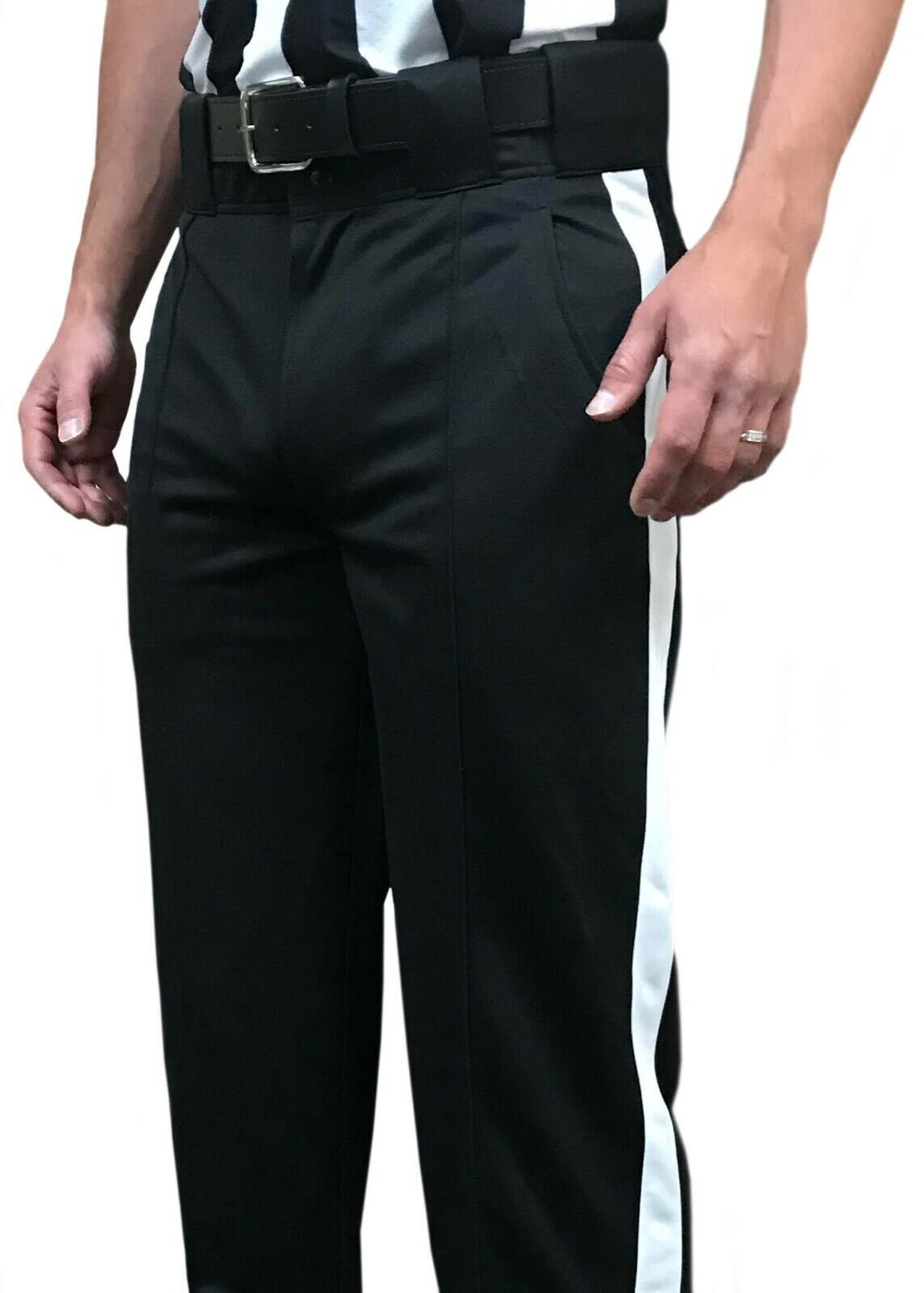 Smitty Men's Flat Front Referee Pants (Black, 33-Inch) 