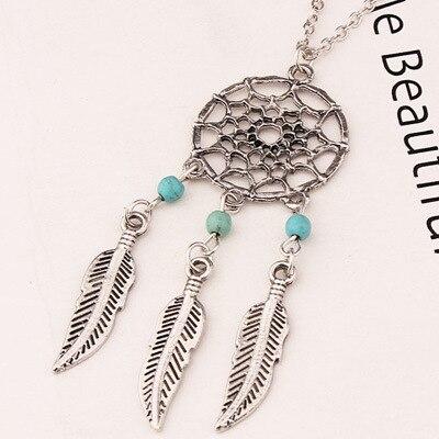 Collier Attrape Rêves Indien en Argent à Perles Bijoux femme bohème capteurs de rêves style chic boho amérindien fantaisie