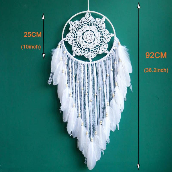 Attrape Rêves Géant Attrape Rêves Grand Format Blanc  tribus indienne d'amérique, objiwe lakota Nordique étoile lune macramé Attrape rêves Boho chambre décoration chic bohème chambre décoration macramé tenture murale enfants chambre pépinière cadeaux attrape rêves amérindien