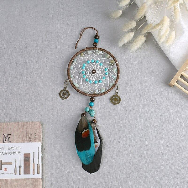 Attrape Rêves Indien Attrape Rêves Indiana Turquoise tribus indienne d'amérique, objiwe lakota Nordique étoile lune macramé Attrape rêves Boho chambre décoration chic bohème chambre décoration macramé tenture murale enfants chambre pépinière cadeaux attrape rêves amérindien