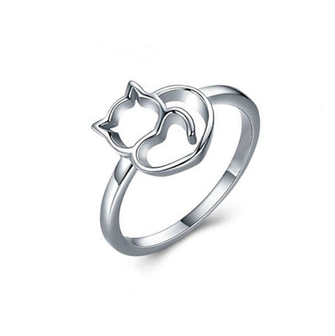 Sterling Silver Cat Ring - Alex Aurum