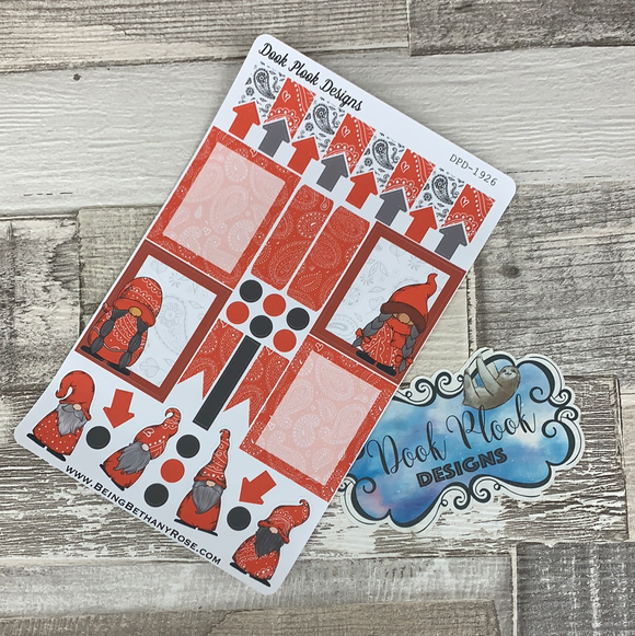 Red Paisley Gonk functional stickers  (DPD1926)