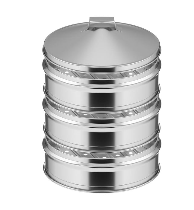 3 Tier Stainless Steel Steamers With Lid 22cm