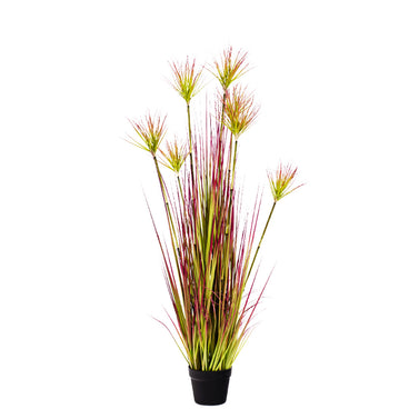 120cm Purple-Red Artificial Indoor Potted Papyrus Plant Tree