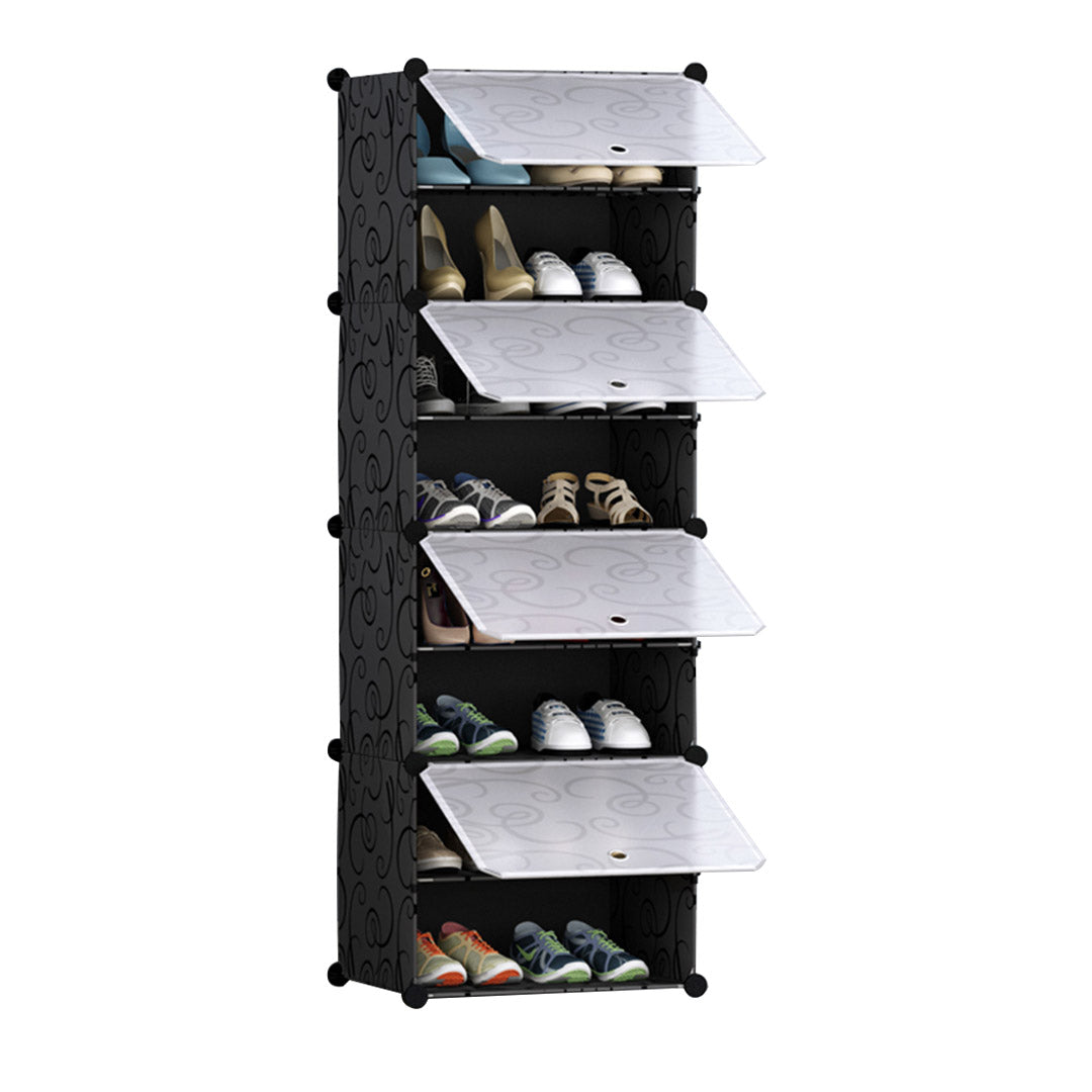 TXALWIQ 6-Tier Narrow Shoe Organizer, Adjustable Cubby Shoe Rack