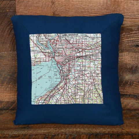 buffalo map pillow