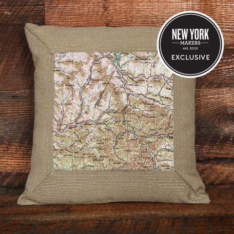 catskill map pillow