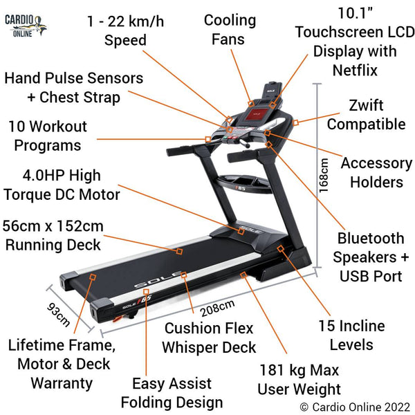 Sole F85 Treadmill Features