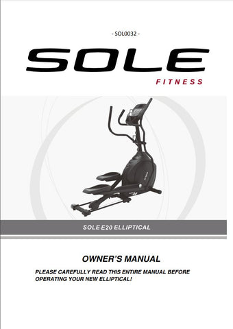 Sole E20 Cross Trainer Manual