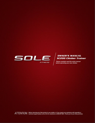 Sole SC200 Stepper Manual