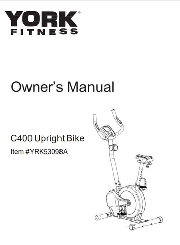 York C400 Exercise Bike Manual