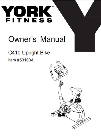 York C410 Exercise Bike Manual