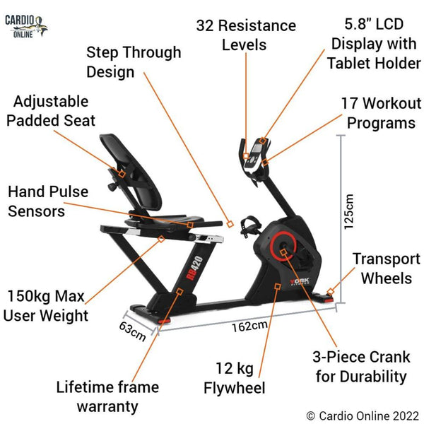 York RB420 Recumbent Exercise Bike Features