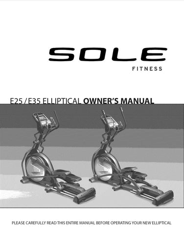 Sole E35 Cross Trainer Manual