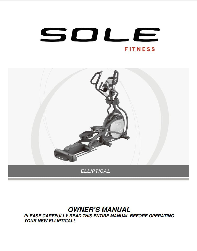 Sole E95 Elliptical user manual