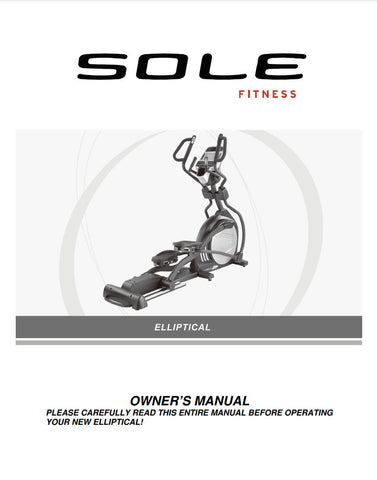 Sole E95 Cross Trainer Manual