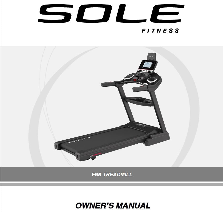 Sole F65 Treadmill User manual