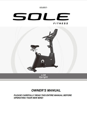Sole LCB Exercise Bike Manual