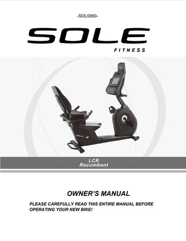 Sole LCR Recumbent Bike Manual