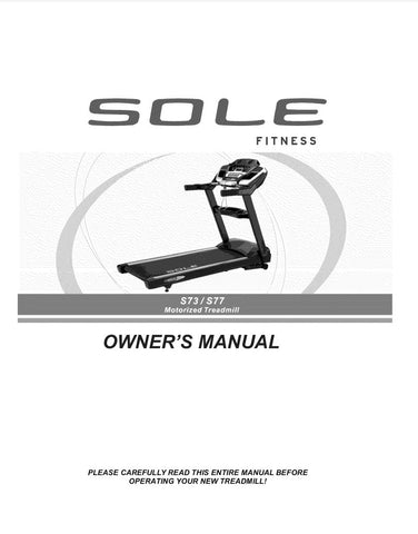 Sole S77 Treadmill Manual