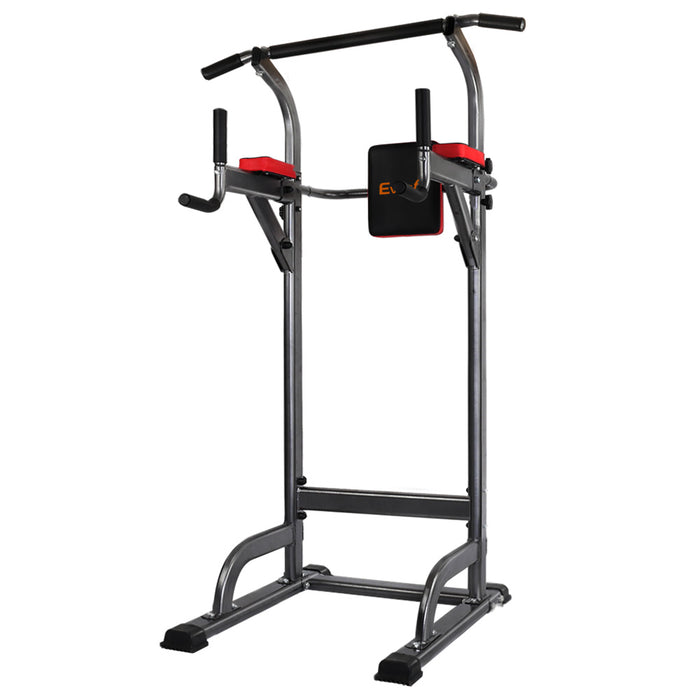 Power Tower Dip Station Adjustable Pull Up Bar for Home Gym Workout  Black/White Adjustable Size with Push-Up Handles Sit Ups and Pull-Up Bar