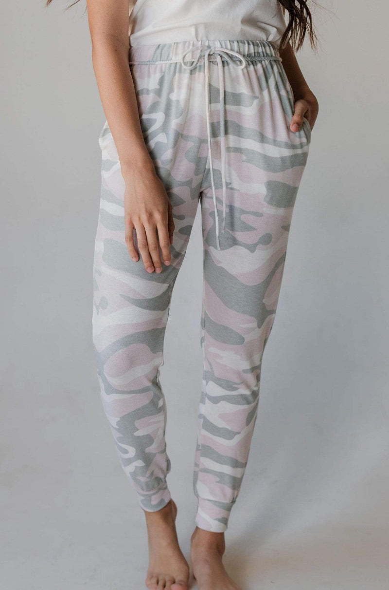 know one cares camo joggers