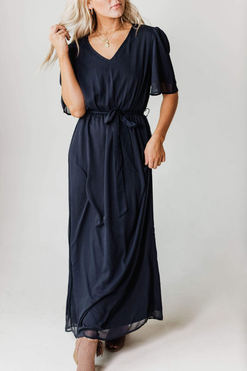 navy maxi gown