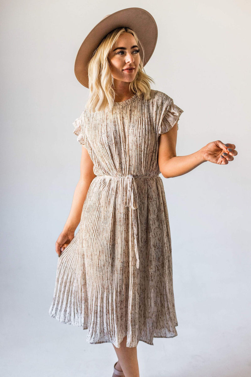 naomi pleated plunge dress